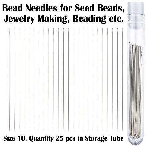 Beading Needles Size 10 25pcs with Needle Storage Tube ​