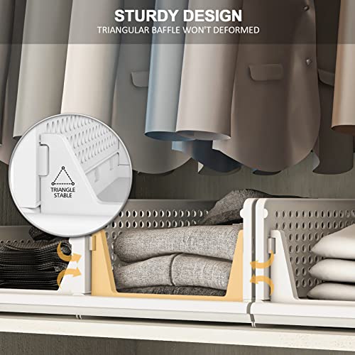 UAK 4 Pack Stackable Plastic Storage Basket for Closet Wardrobe Or...