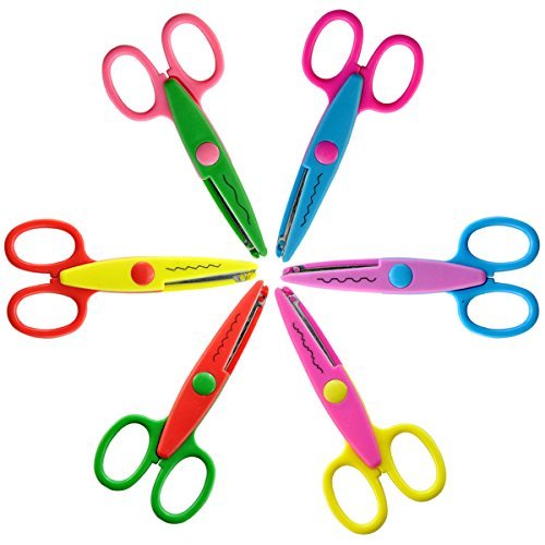 UCEC 6 Colorful Decorative Paper Edge Scissor Set, Great for Teach...