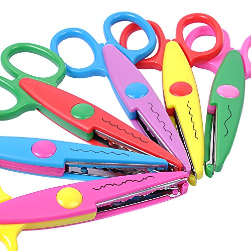UCEC 6 Colorful Decorative Paper Edge Scissor Set, Great for Teach...