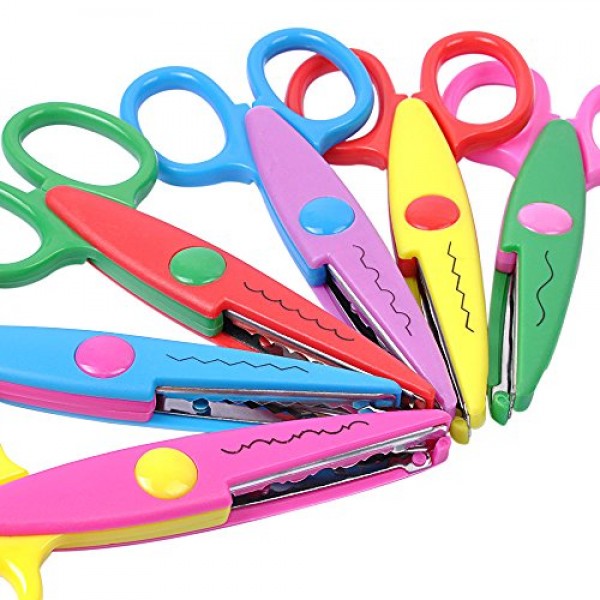UCEC 6 Colorful Decorative Paper Edge Scissor Set, Great for Teach...