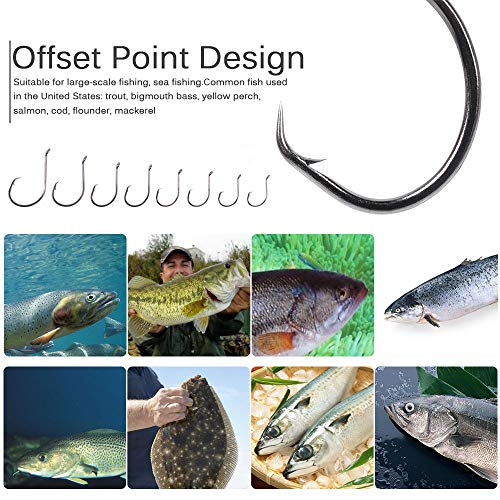 UCEC Circle Hooks Fishing Hooks 2X Strong Customized Offset Sport ...