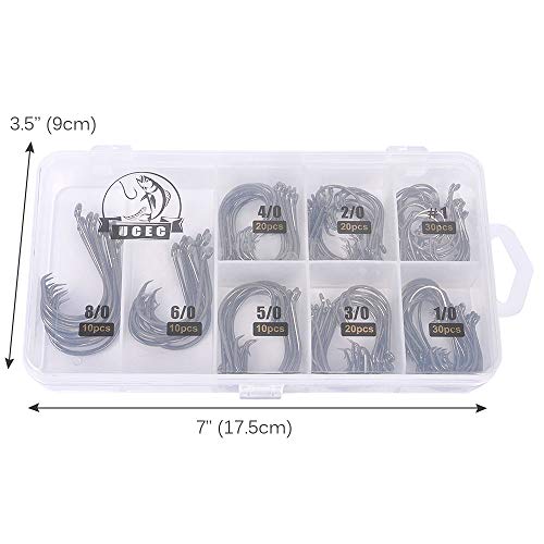 UCEC Circle Hooks Fishing Hooks 2X Strong Customized Offset Sport ...