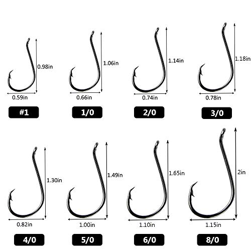 UCEC Circle Hooks Fishing Hooks 2X Strong Customized Offset Sport ...