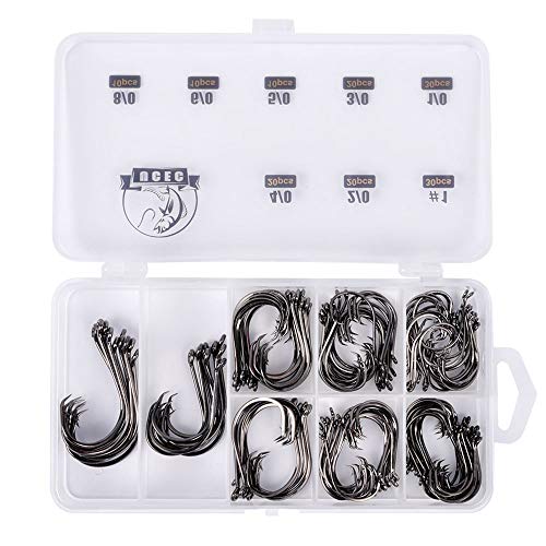 UCEC Circle Hooks Fishing Hooks 2X Strong Customized Offset Sport ...