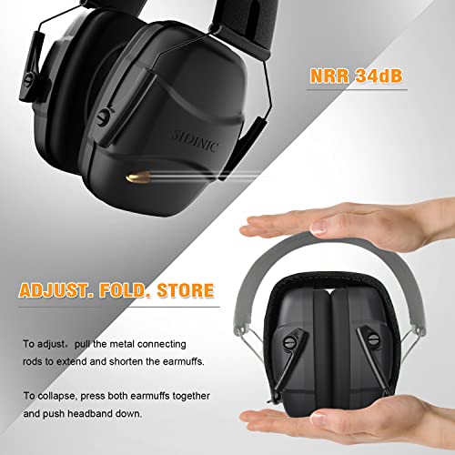 ucho 34dB Shooting Ear Protection - Special Designed Ear Muffs Lig...