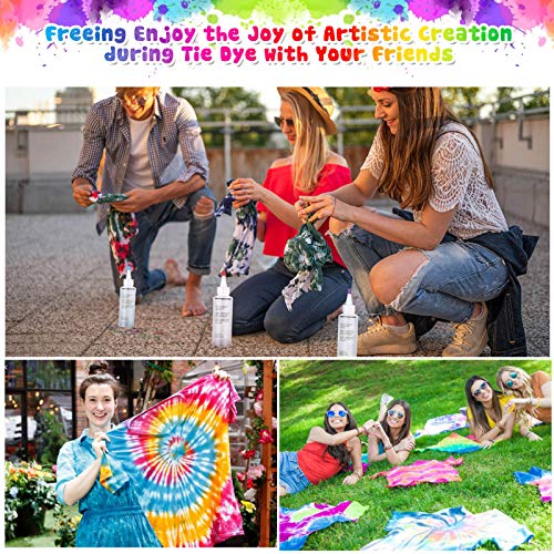 Ucradle 120ML Tie Dye Kit for Large Groups Party, 18 Colors One St...