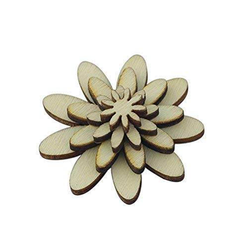 UEETEK 50pcs New assorted Group Unfinished Wooden Crafts Wood Shap...