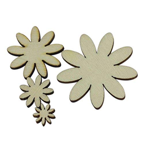 UEETEK 50pcs New assorted Group Unfinished Wooden Crafts Wood Shap...