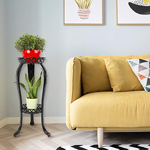 Ufine 2 Tier Metal Plant Stand Indoor Outdoor Iron Art Flower Pot ...