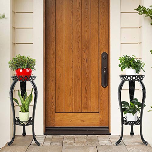 Ufine 2 Tier Metal Plant Stand Indoor Outdoor Iron Art Flower Pot ...