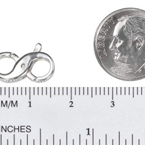 uGems Double Opening Sterling Silver Infinity Figure Eight Lobster...