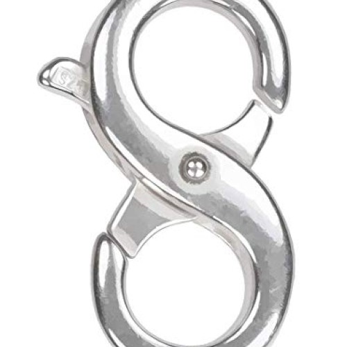 uGems Double Opening Sterling Silver Infinity Figure Eight Lobster...