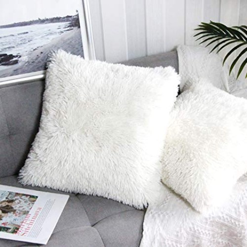 Uhomy 2 Packs Home Decorative Super Soft Luxury Series Plush Faux ...