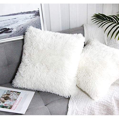 Uhomy 2 Packs Home Decorative Super Soft Luxury Series Plush Faux ...