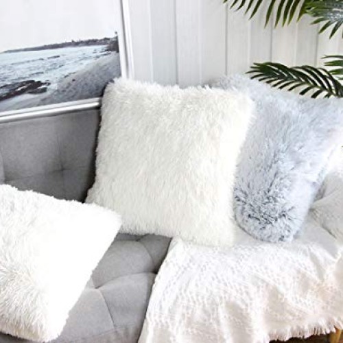 Uhomy 2 Packs Home Decorative Super Soft Luxury Series Plush Faux ...