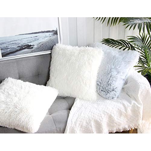 Uhomy 2 Packs Home Decorative Super Soft Luxury Series Plush Faux ...