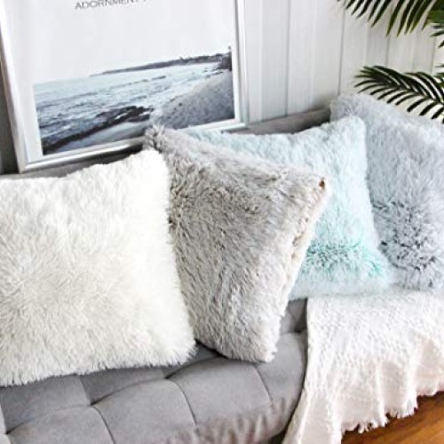 Uhomy 2 Packs Home Decorative Super Soft Luxury Series Plush Faux ...