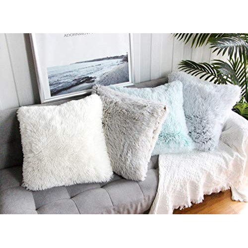 Uhomy 2 Packs Home Decorative Super Soft Luxury Series Plush Faux ...