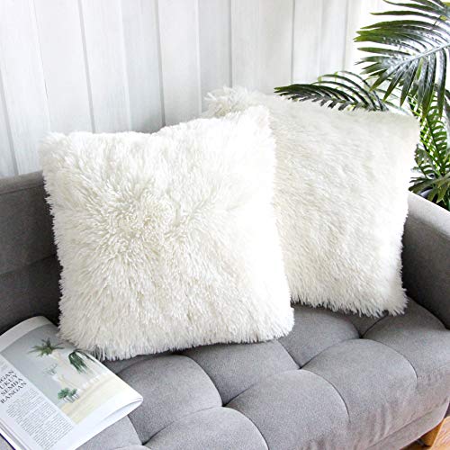 Uhomy 2 Packs Home Decorative Super Soft Luxury Series Plush Faux ...