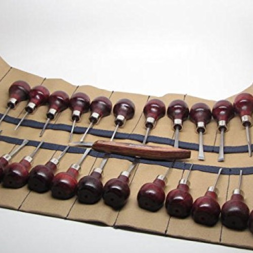 24pc Ramelson Palm Woodcarving mith Tools Gouges V U Chisels C...