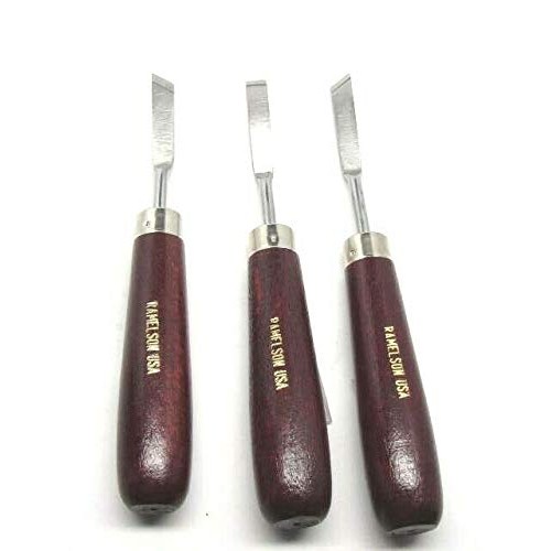 3pc Dog Leg Chisels Wood Carving Relief Cabinet Pattern Makers RAM...