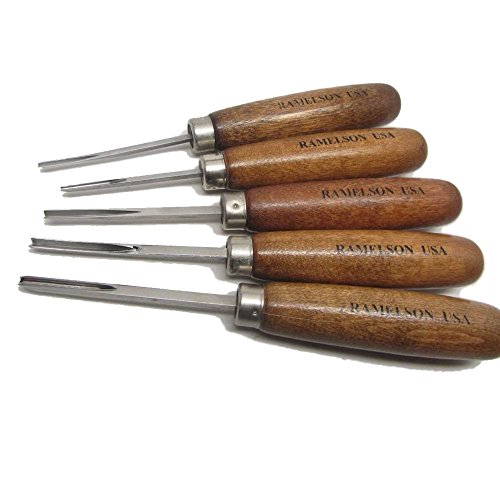 tock mith Woodcarving V & U Chisel Carving Set for Checker...
