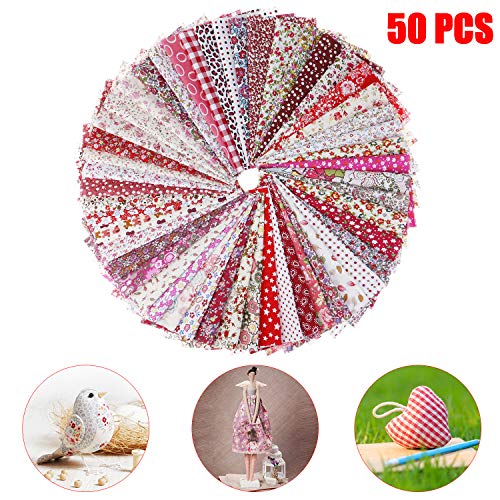 50pcs 10 x 10 100% Printed Cotton Quilting Fabric Bundle Squares ...
