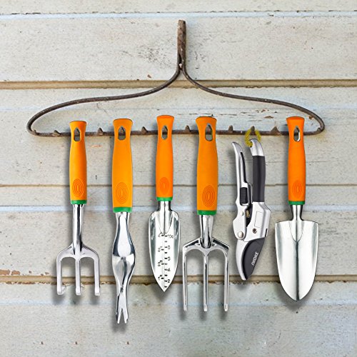 UKOKE Garden Tool Set, 12 Piece Aluminum Hand Tool Kit, Garden Can...