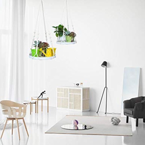 UL Macrame Planter Hanger with Large Tray 100% Handmade Wall Hangi...