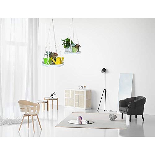 UL Macrame Planter Hanger with Large Tray 100% Handmade Wall Hangi...