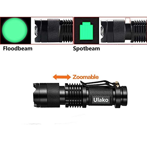 Ulako Single 1 Mode Zoomable LED 150 Yard Green Light Flashlight T...
