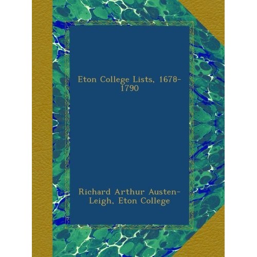 Eton College Lists, 1678-1790