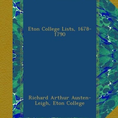 Eton College Lists, 1678-1790