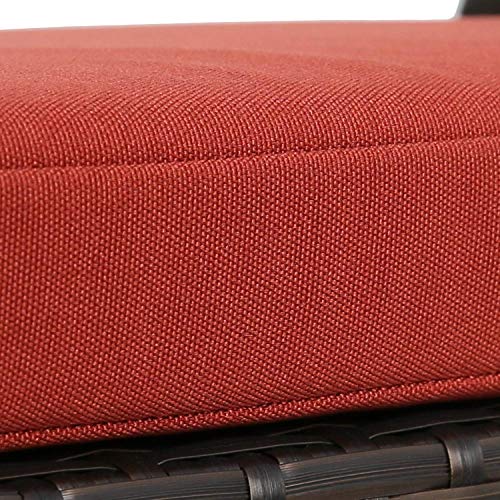 Ulax Furniture Outdoor Storage Bench Rattan Style Deck Box w/Cushion