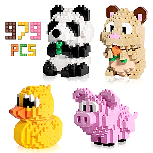 ULOVEME 4 Pack 3D Mini Blocks Building Sets979PCS - Birthday Par...