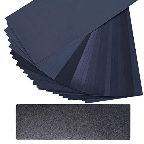 ULTECHNOVO 27pcs Grit Sand Paper Assorted Size Dry Wet Sanding She...