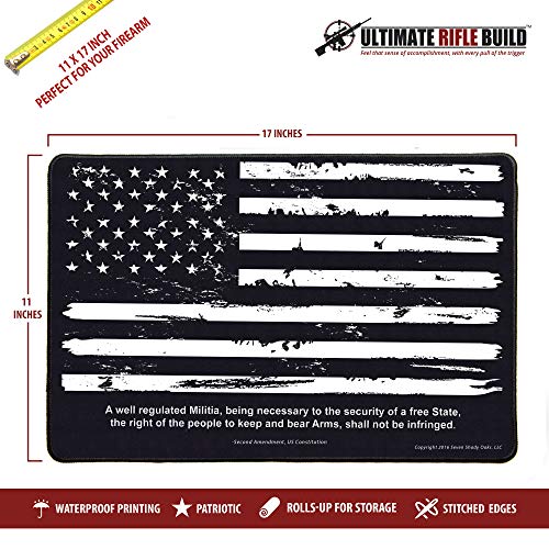 Ultimate Rifle Build Distressed Flag Cleaning Mat 11x17