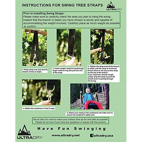 Tree Swing Hanging Kit Straps for Baby Swings; Tire Swings; Hammoc...