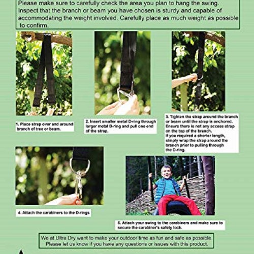 Tree Swing Hanging Kit Straps for Baby Swings; Tire Swings; Hammoc...