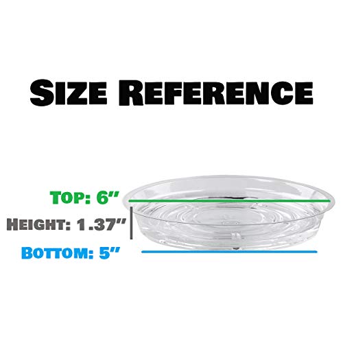 UltraOutlet 20 Pack 6 Inches Clear Plastic Plant Saucer Drip Trays...
