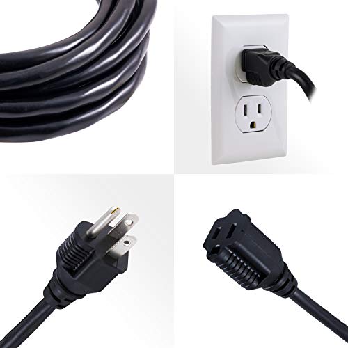 UltraPro, Black, GE 15 ft Extension, Double Insulated Cord, Indoor...