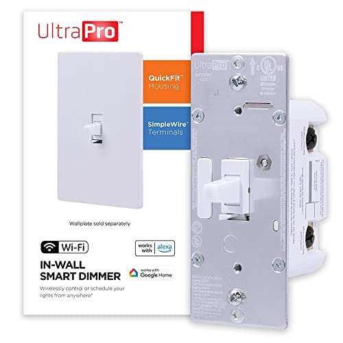 UltraPro Wi-Fi Smart Dimmer, 2.4GHz Wi-Fi, QuickFit & SimpleWire, ...