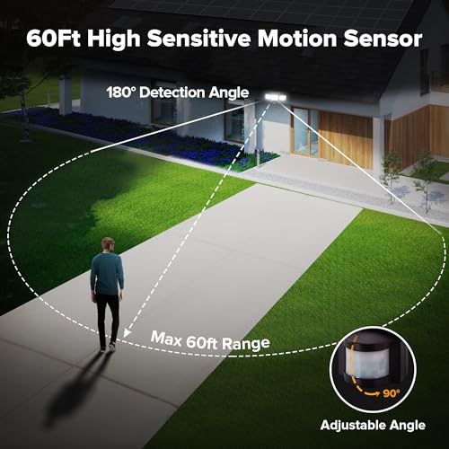 UME Solar Outdoor Lights 302 LED 3000LM, IP65 Waterproof Motion Se...