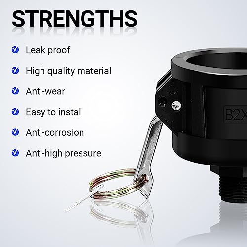 UMETASS 2 Pack 275 330 Gallon IBC Tote Fittings, Adapter, Tank Dra...