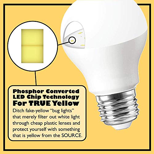 Un-Edison A19 14W LED Bug Light Yellow Spectrum E26 Pest Control B...
