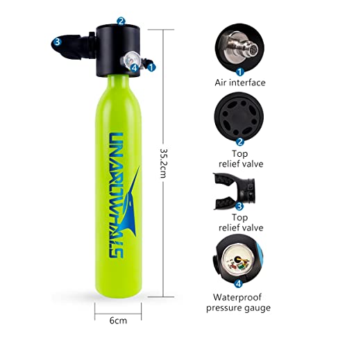 UNAROWHALS NS3000A Portable Mini Scuba Tank with 0.5L Capacity Sup...