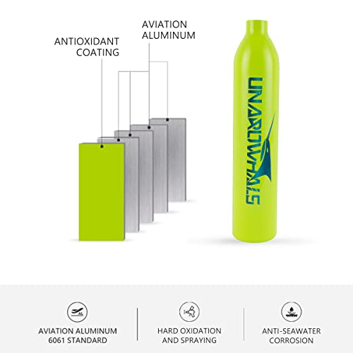 UNAROWHALS NS3000C Mini Scuba Gear with 2*0.5L Portable Diving Tan...