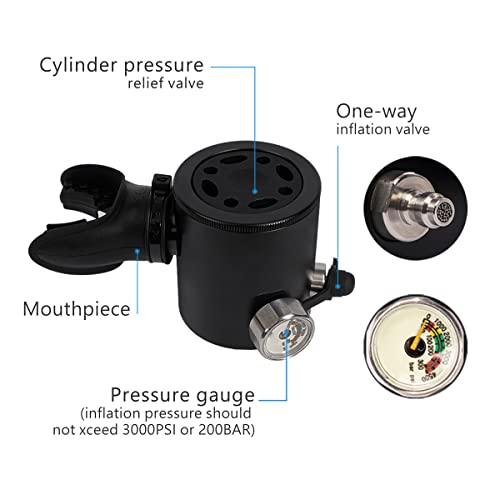 UNAROWHALS NS3000C Mini Scuba Gear with 2*0.5L Portable Diving Tan...