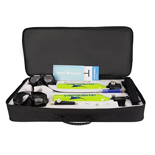 UNAROWHALS NS3000C Mini Scuba Gear with 2*0.5L Portable Diving Tan...